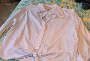 Lilly Pulitzer White Tie-Front Button Shirt